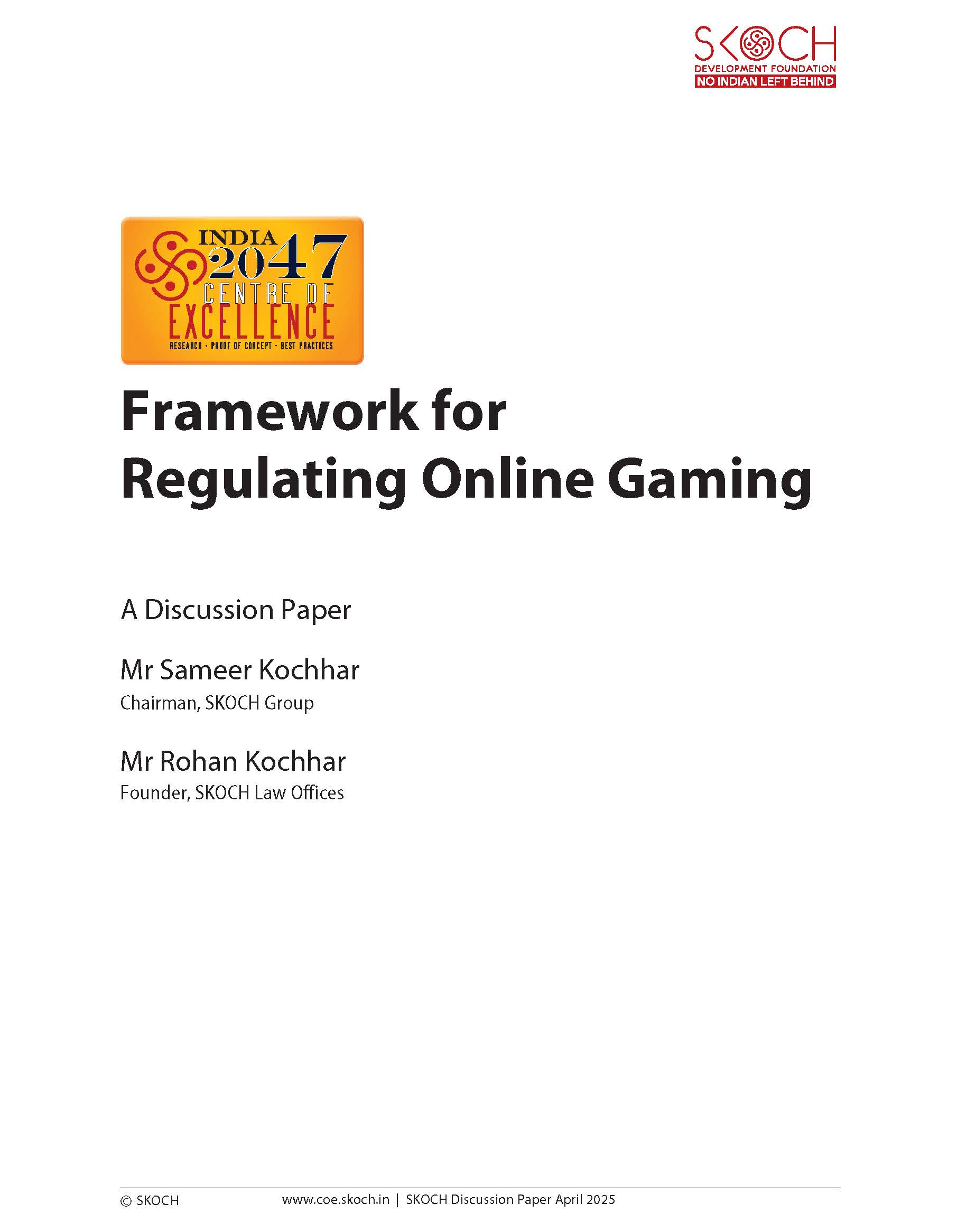 Framework for Regulating Online Gaming