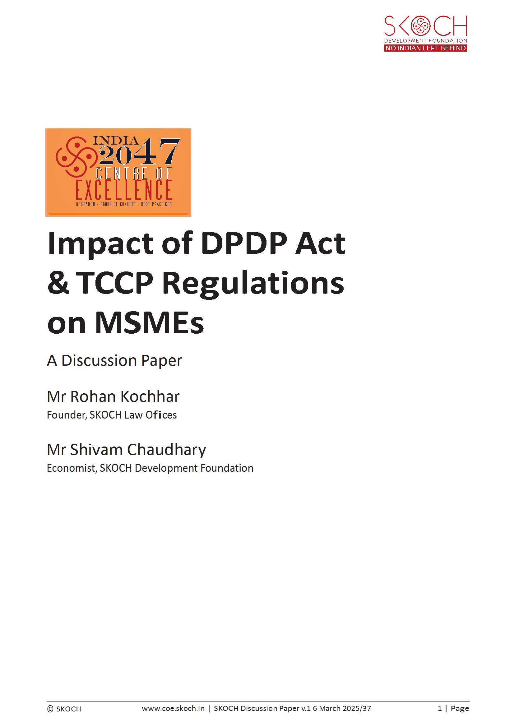 Impact of the DPDP Act & TCCP Regulations on MSMEs